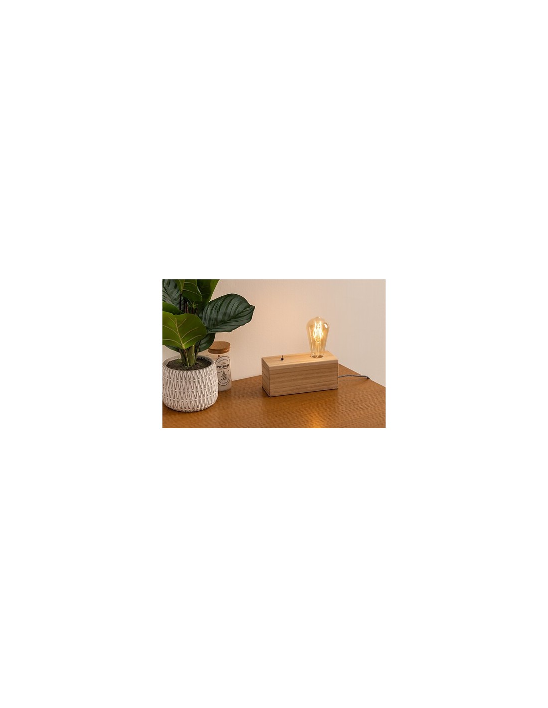 Lampada Tibu con Base in Legno Naturale 8,8 cm | Shopincasa.it