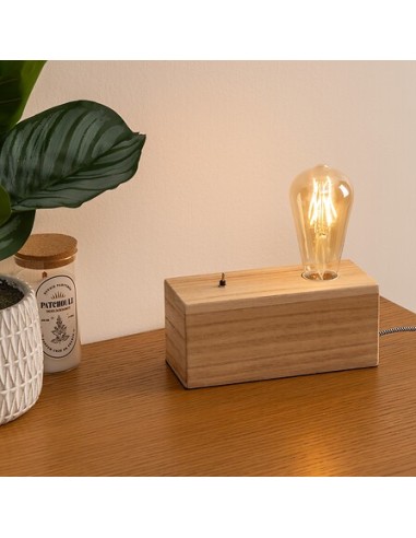 Lampada Tibu con Base in Legno Naturale 8,8 cm | Shopincasa.it