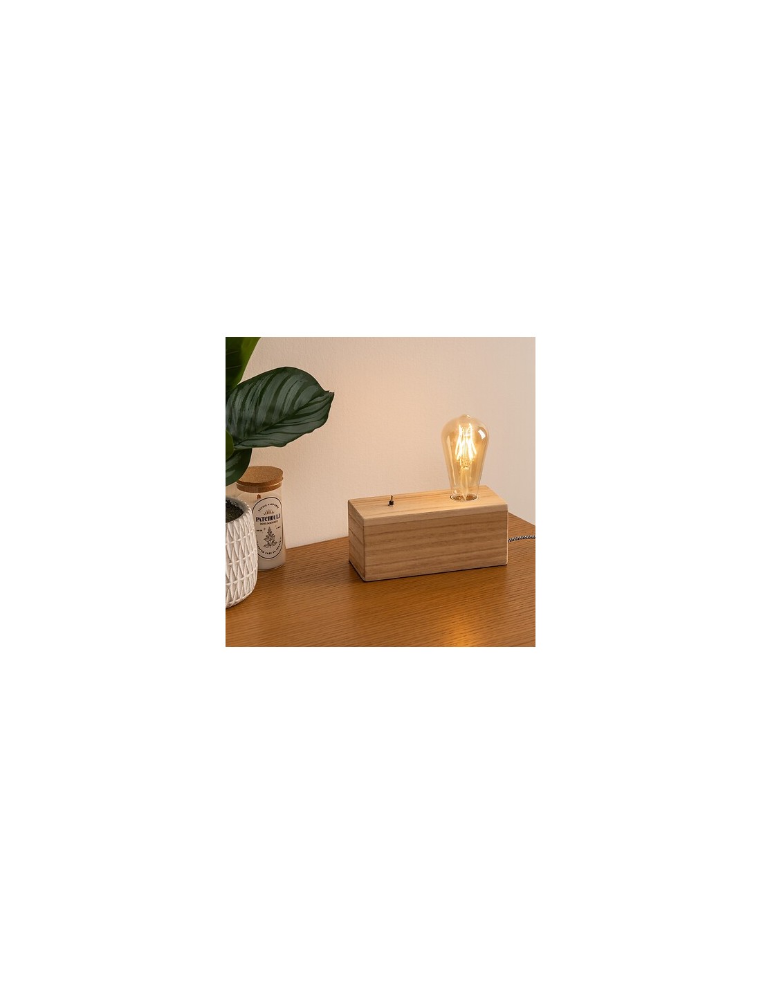 Lampada Tibu con Base in Legno Naturale 8,8 cm | Shopincasa.it