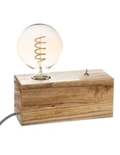 Lampada Tibu con Base in Legno Naturale 8,8 cm | Shopincasa.it