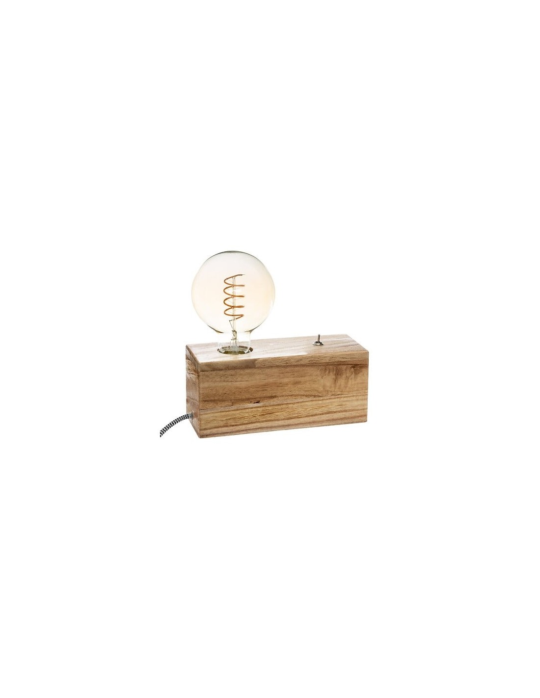 Lampada Tibu con Base in Legno Naturale 8,8 cm | Shopincasa.it