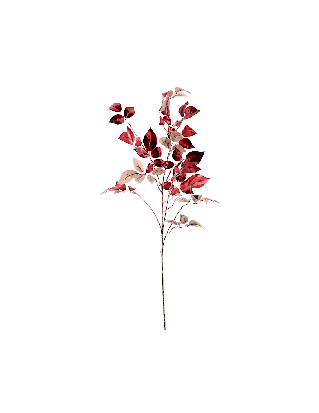 RAMO 8004-08 FOGLIE DI ROSA ROSSE
