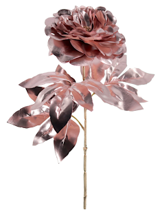 FIORE 8000-76 PEONIA ORO ROSA FOGLIE ROSA