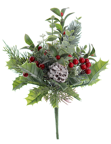 MAZZO NAV2545-09 FOGLIE VERDI PIGNE E BACCHE