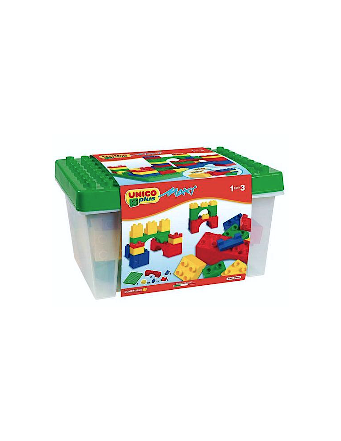 PRESCOLARI: vendita online SCATOLA COSTRUZIONI UNICOPLUS MAXI 48PZ MATTONCINI COLORATI in offerta