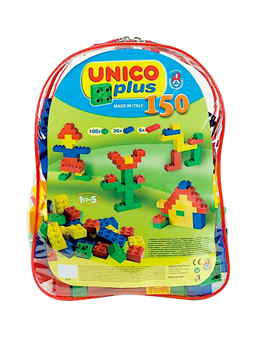 PRESCOLARI: vendita online ZAINO MEDIO UNICOPLUS COSTRUZIONI 150PZ in offerta