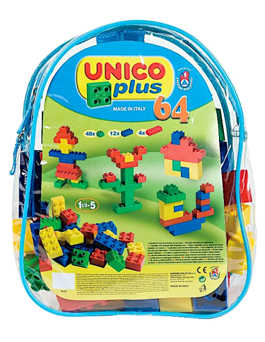 PRESCOLARI: vendita online ZAINO PICCOLO UNICOPLUS COSTRUZIONI 65PZ in offerta