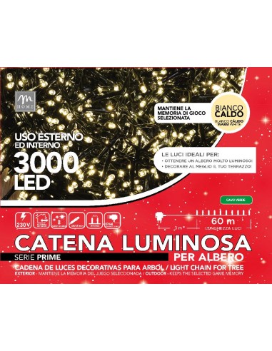 SERIE 3000 LED BIANCO CALDO FILO VERDE DA ESTERNO