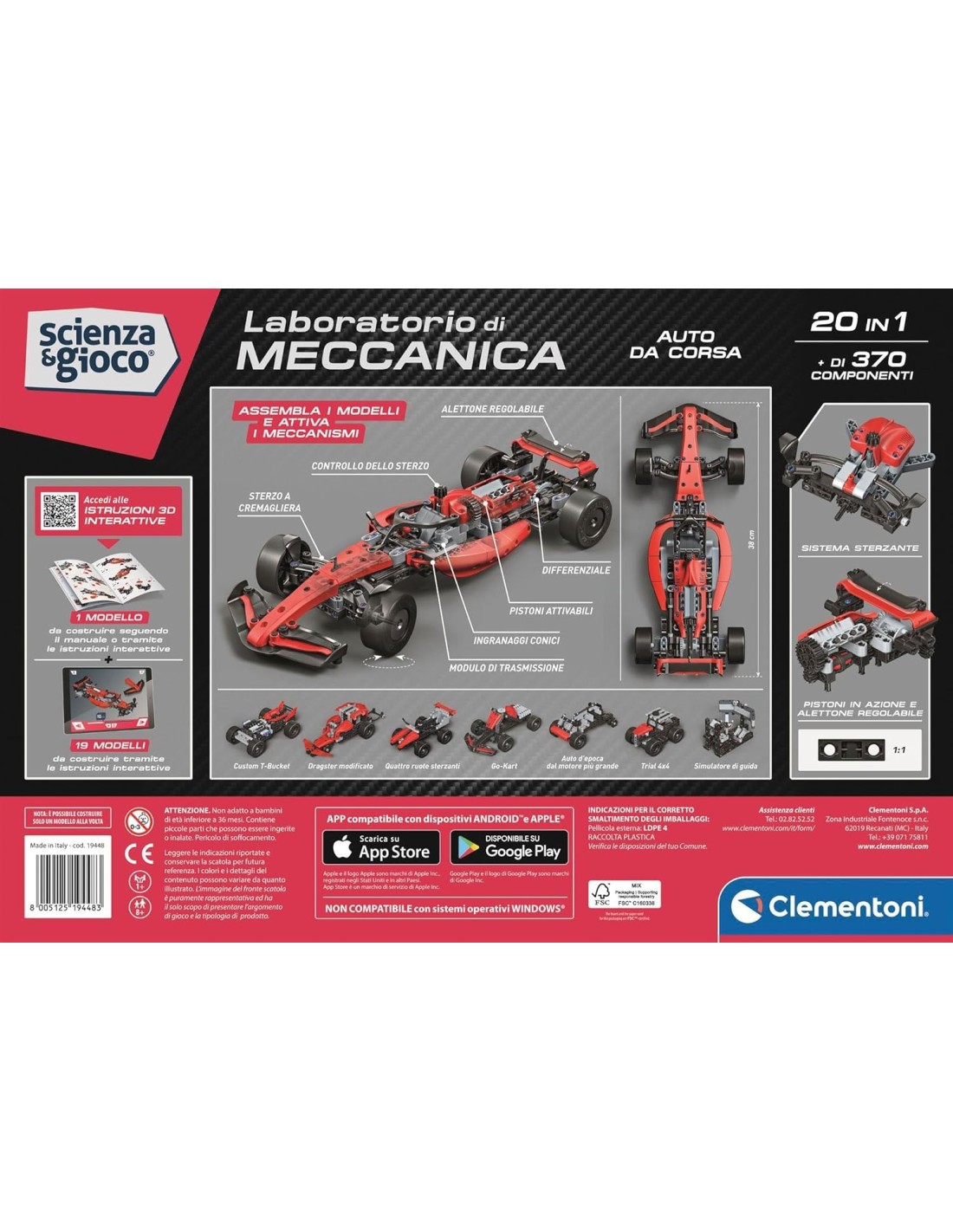 PRESCOLARI: vendita online LABORATORIO DI MECCANICA, AUTO DA CORSA F1, CLEMENTONI, SCIENZA E GIOCO, COSTRUZIONI, 8+ ANNI in o...