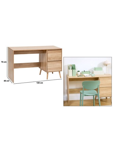 SCRIVANIA 193658 ABANA 120X48X75CM 2 CASSETTI