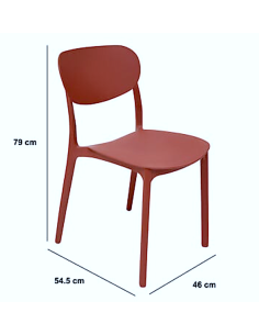 SEDIA 193556E PLASTICA TERRACOTTA IMPILABILE