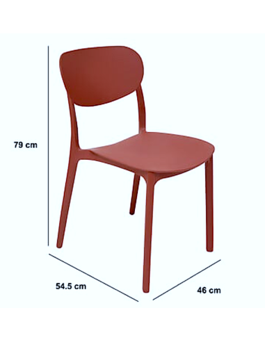 SEDIA 193556E PLASTICA TERRACOTTA IMPILABILE