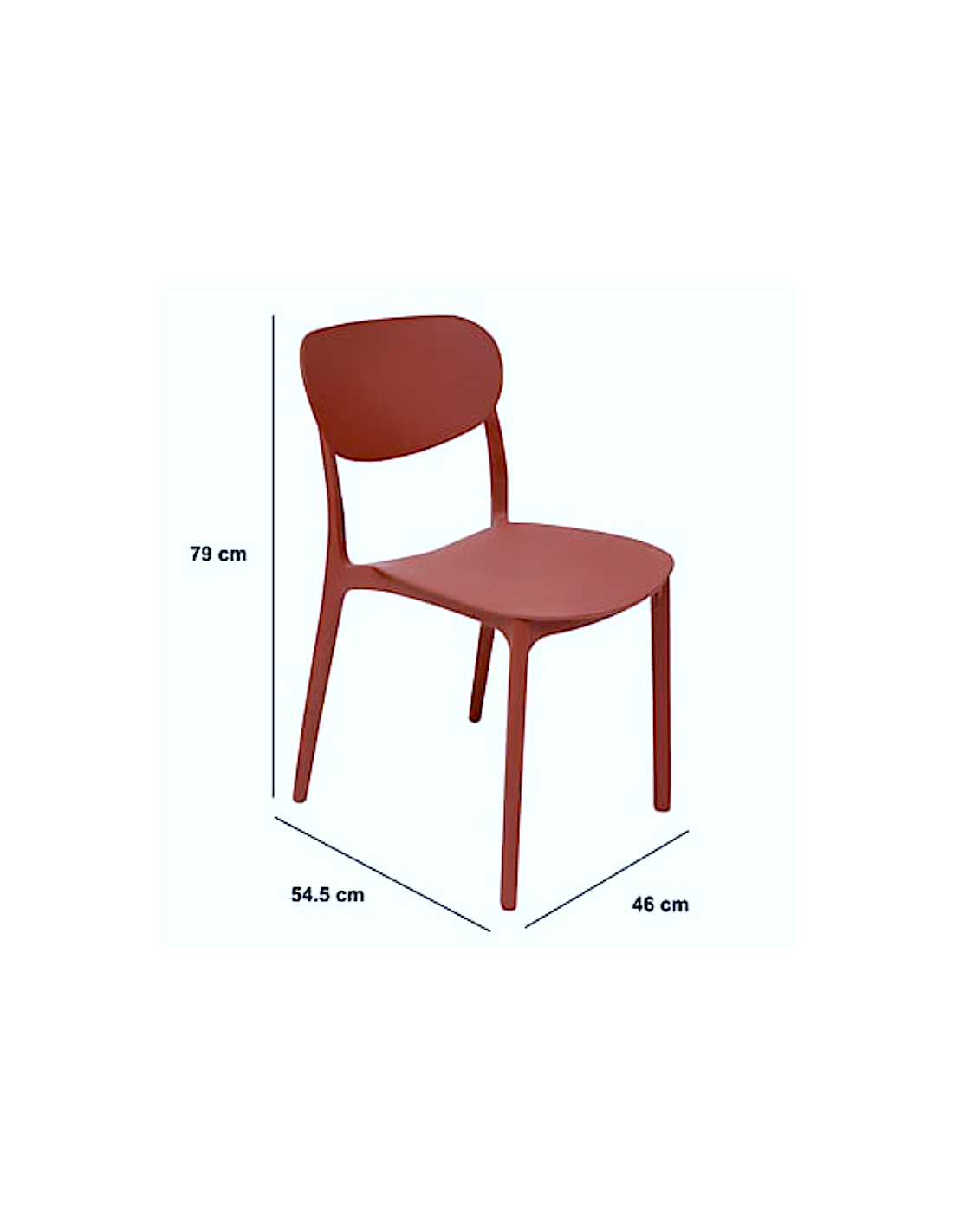 SEDIA 193556E PLASTICA TERRACOTTA IMPILABILE