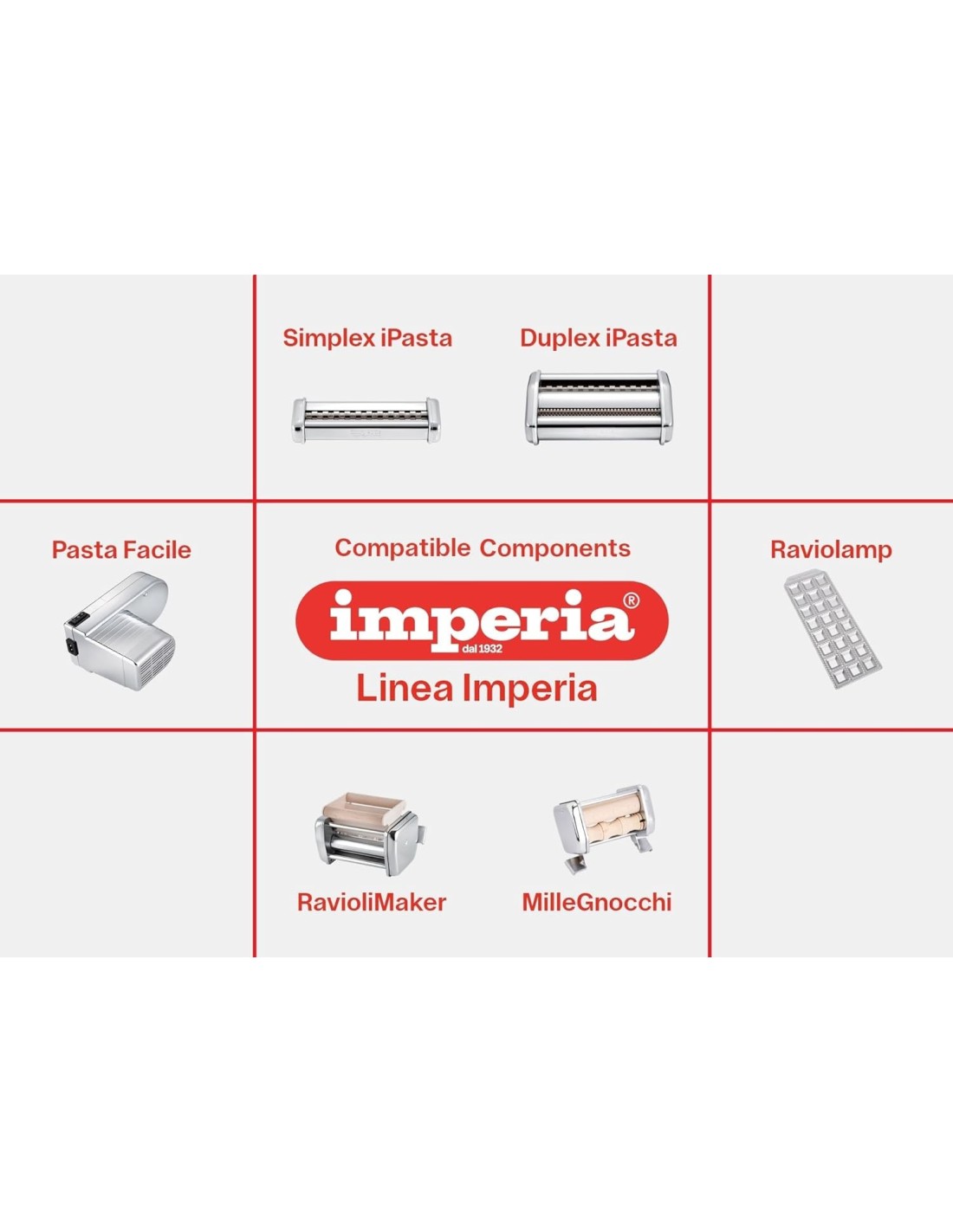 Imperia SP150, macchina per pasta, acciaio cromato, con accessori | Shop in Casa