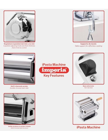 Imperia SP150, macchina per pasta, acciaio cromato, con accessori | Shop in Casa
