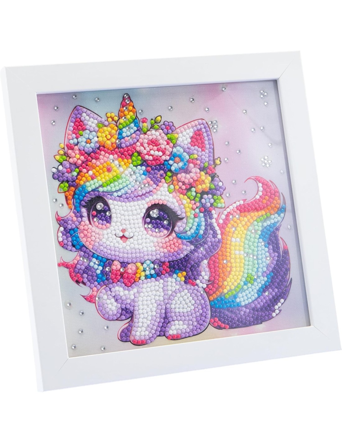 PRESCOLARI: vendita online Diamantiny Kawaii Unicorn Quadretto 4 – Kit Crystal Art Baby Gattino Unicorno, Assortito in offerta