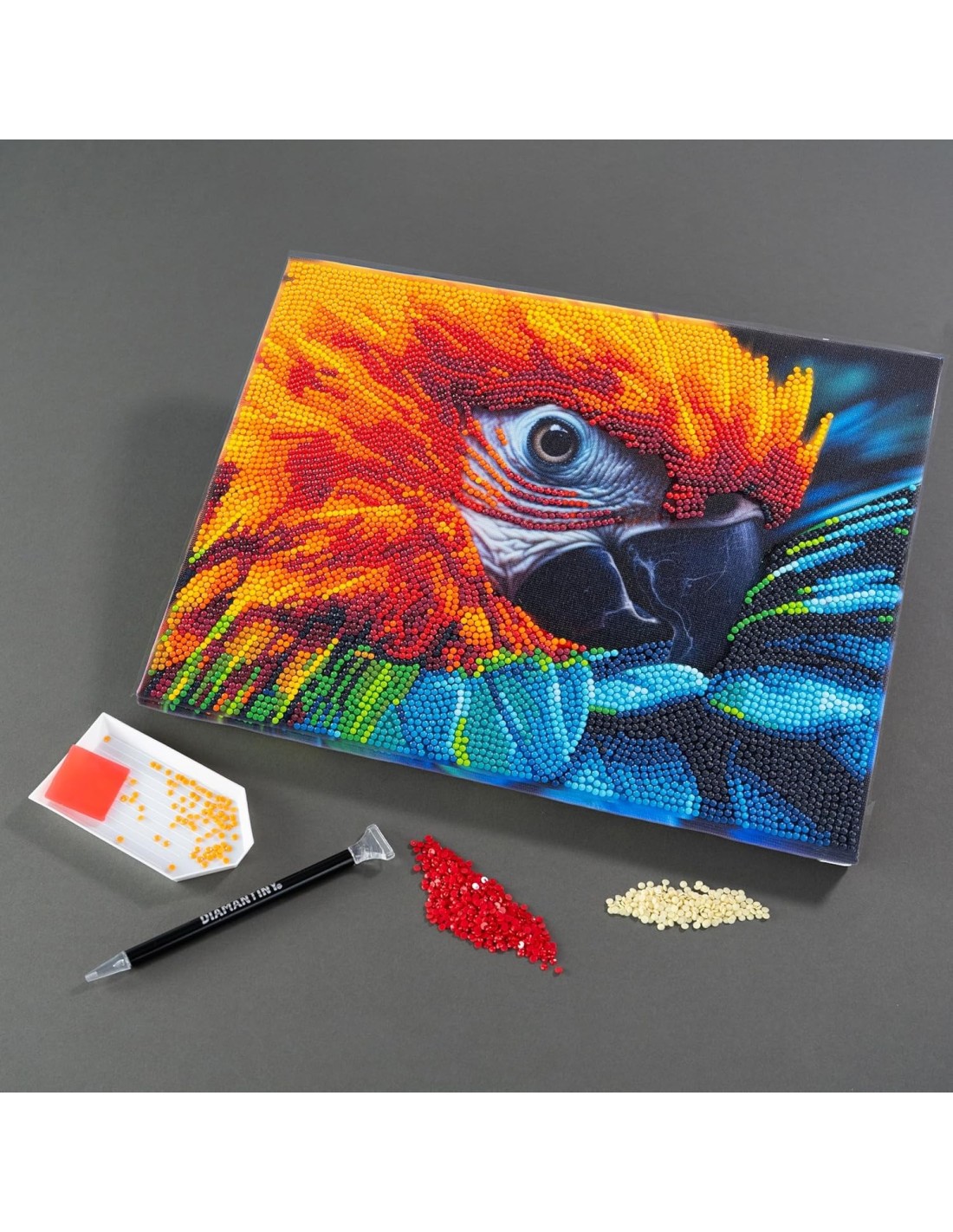 PRESCOLARI: vendita online Diamantiny Quadro Animals Ara – Kit Crystal Art con Gemme 3D, Assortito in offerta