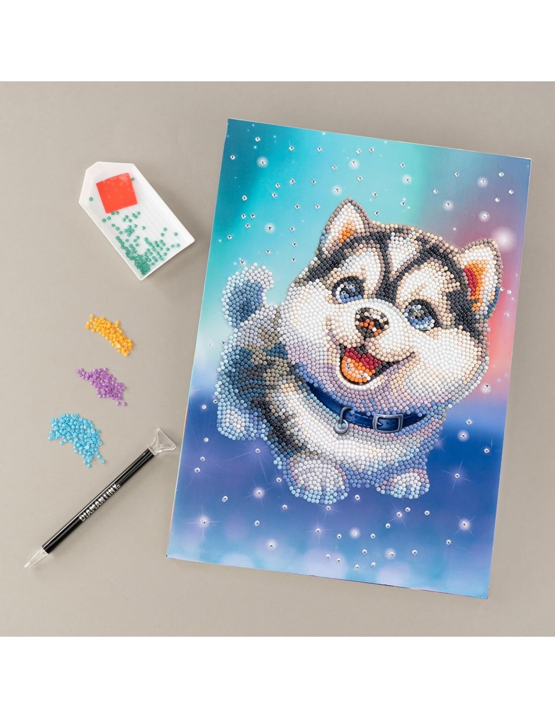 PRESCOLARI: vendita online Diamantiny Level Up Cuccioli – Kit Crystal Art Cane Husky, Assortito in offerta