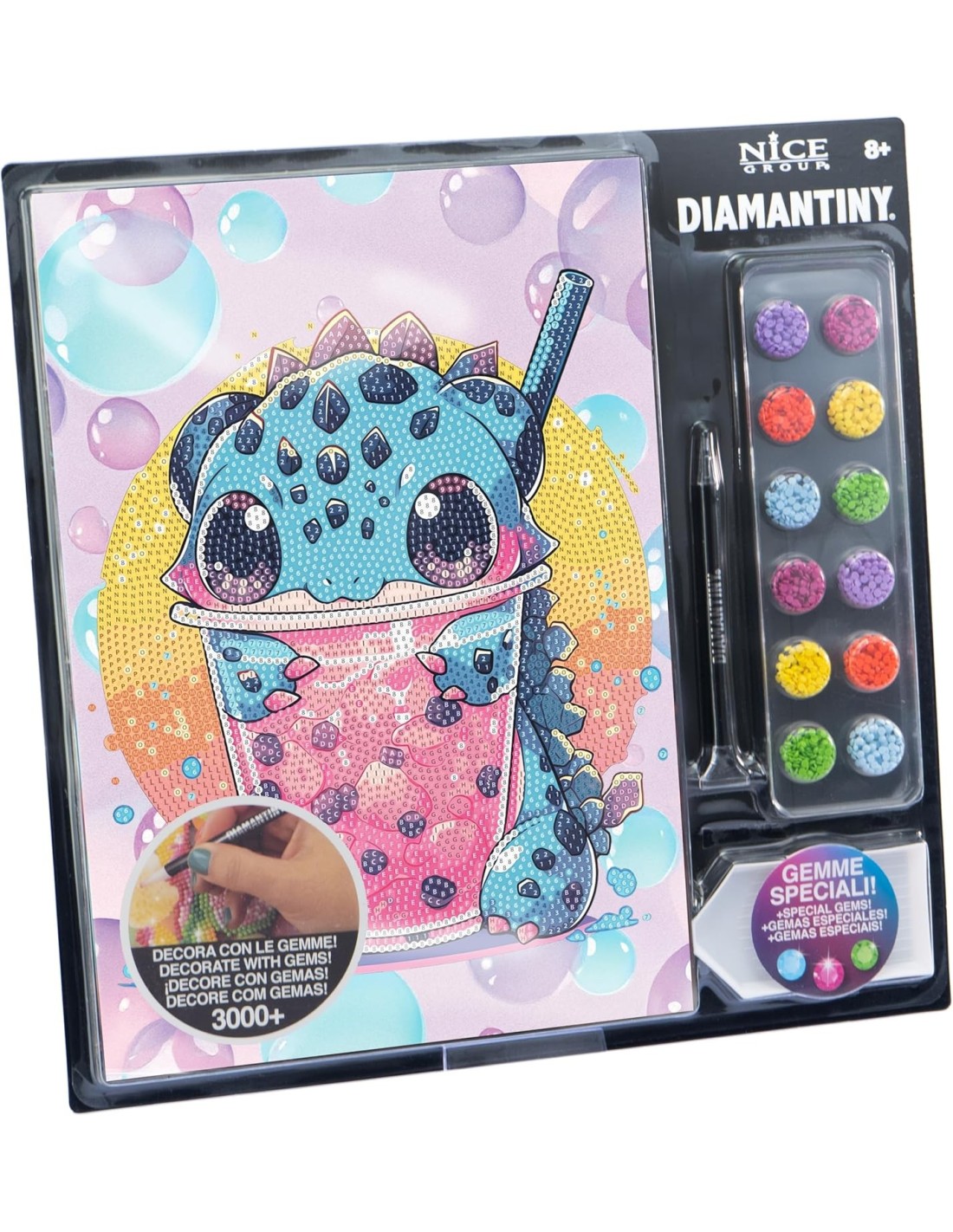 PRESCOLARI: vendita online Diamantiny Level Up Boba Tea – Kit Crystal Art Drago, Assortito in offerta