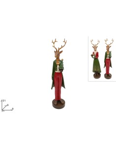 RENNA 31CM CON ABITO ROSSO/VERDE ASSORTITO