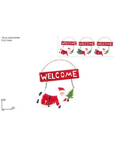 DIETROPORTA BABBO NATALE CON ALBERO IN LATTA 3ASS