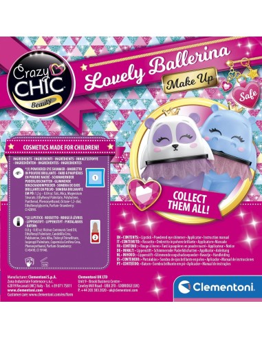 GIOCHI GIRL: vendita online CRAZY CHIC LOVELY BALLERINA, MAKE UP, CLEMENTONI, COFANETTO TRUCCHI, 14X14X10 CM in offerta