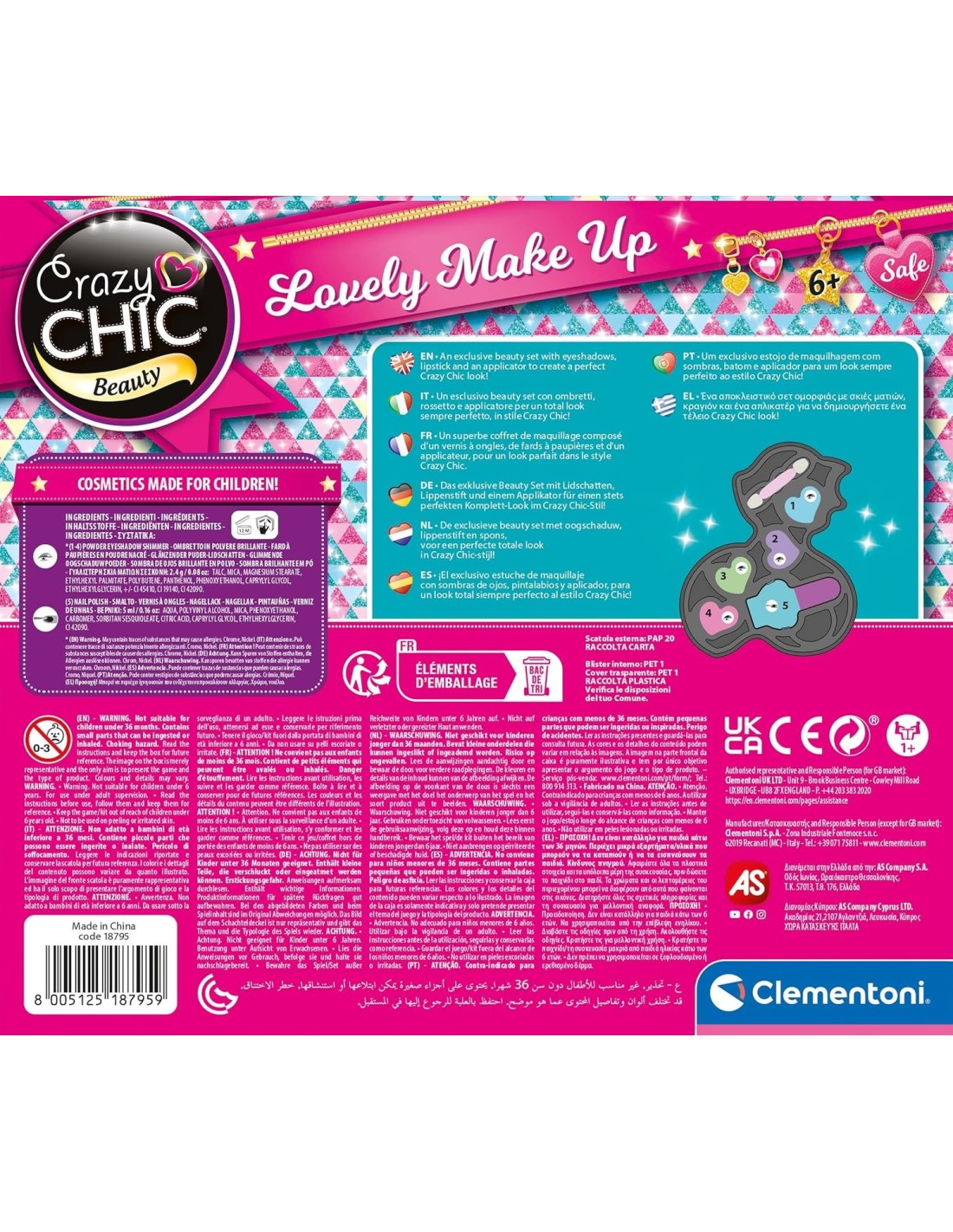 GIOCHI GIRL: vendita online CRAZY CHIC MAKE UP VOLPE CLEMENTONI, COFANETTO TRUCCHI, 14X14X10 CM in offerta
