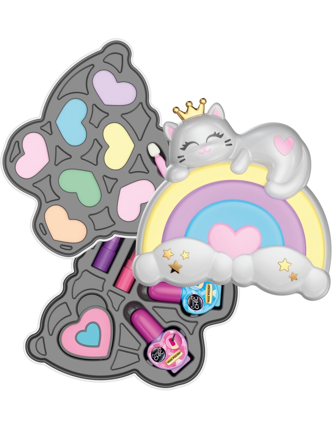 GIOCHI GIRL: vendita online CRAZY CHIC MAKE-UP ARCOBALENO, CLEMENTONI, COFANETTO TRUCCHI, 6+ ANNI, 14X14X10 CM in offerta