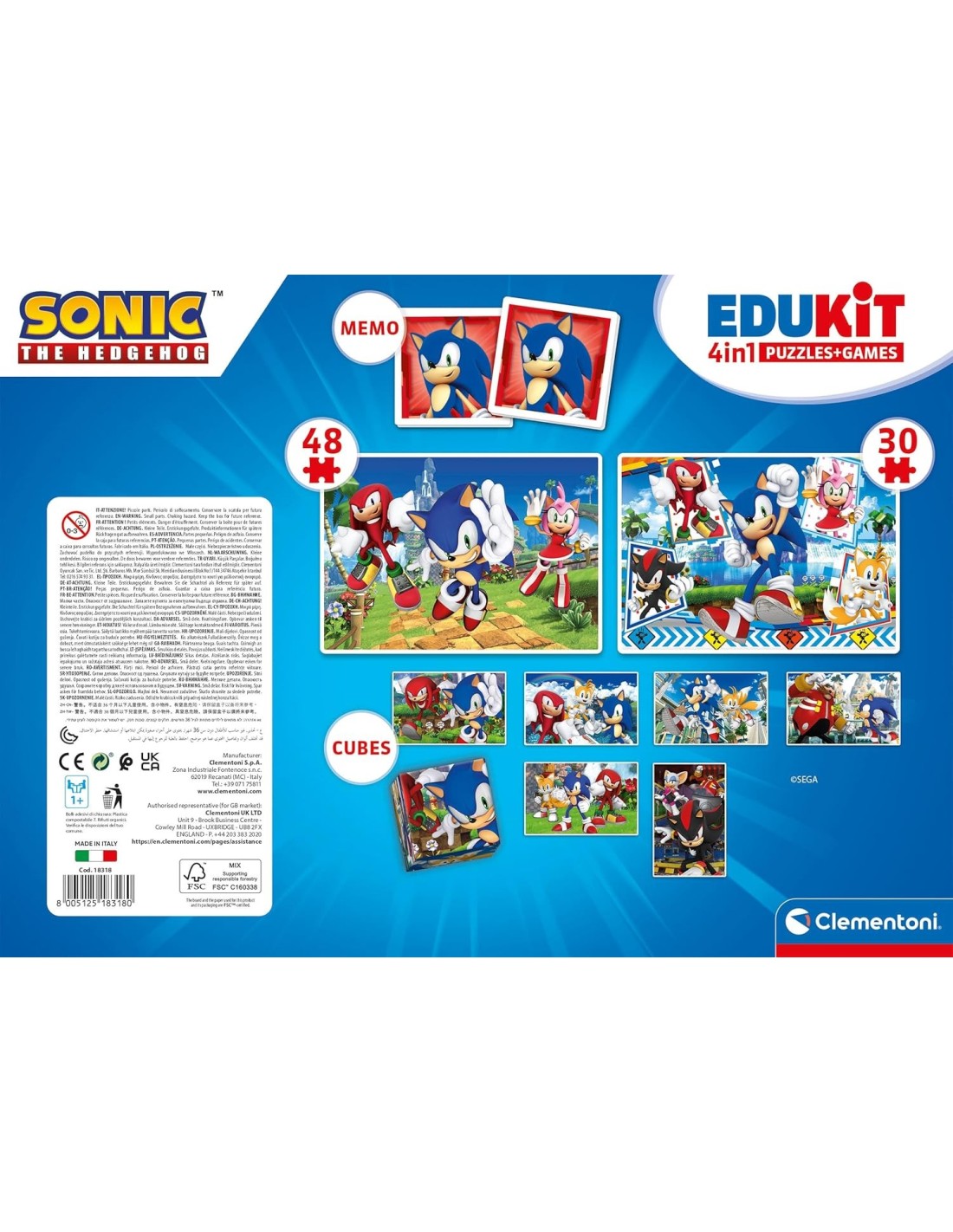 GIOCATTOLO PUBBLICIZZATO: vendita online SONIC EDUKIT 4IN1, GIOCO EDUCATIVO, PUZZLE, MEMORY in offerta