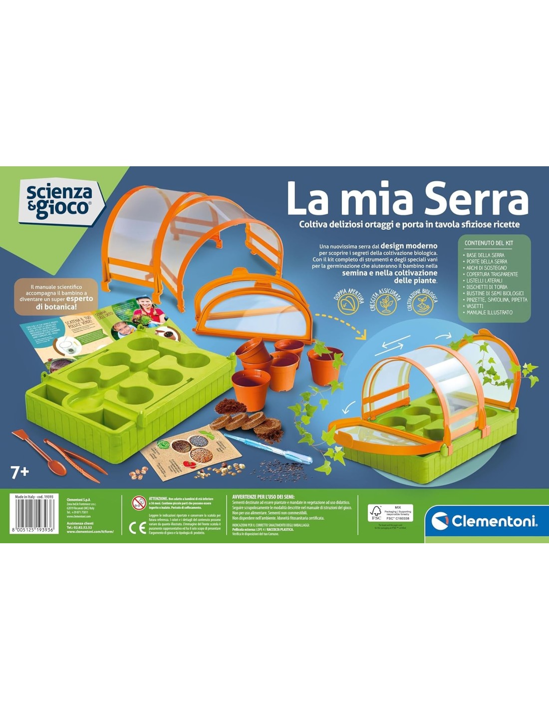 PRESCOLARI: vendita online SCIENZA E GIOCO CLEMENTONI, LA MIA SERRA, LABORATORIO DI BOTANICA, BAMBINI 7+ ANNI, SEMI BIOLOGICI...