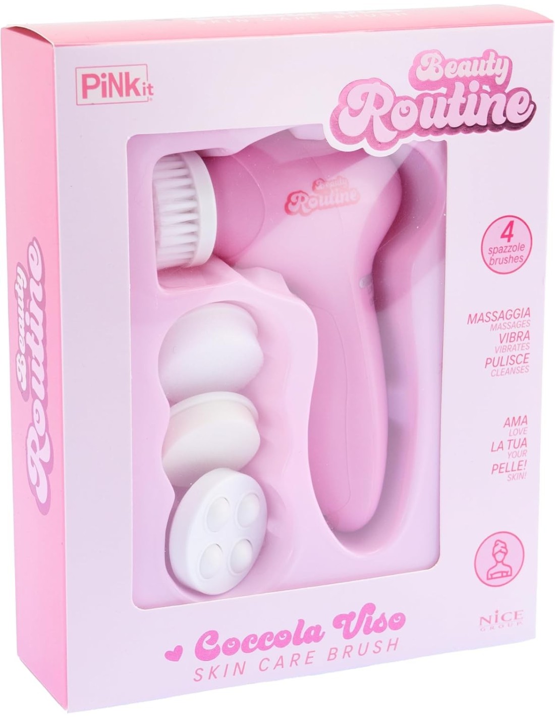 Spazzola Elettrica Viso Beauty Routine Coccola – 4 Testine Massaggianti | shopincasa.it