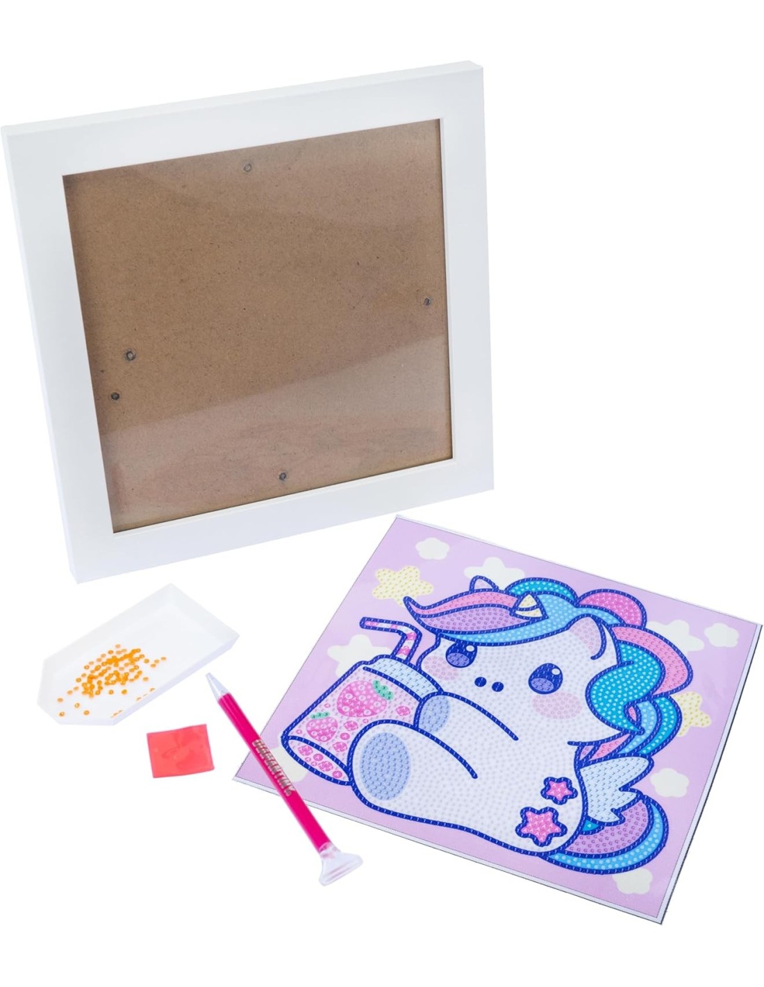 DIAMANTINY – Design Art Kawaii Unicorno su Tela 21x21 cm | shopincasa.it