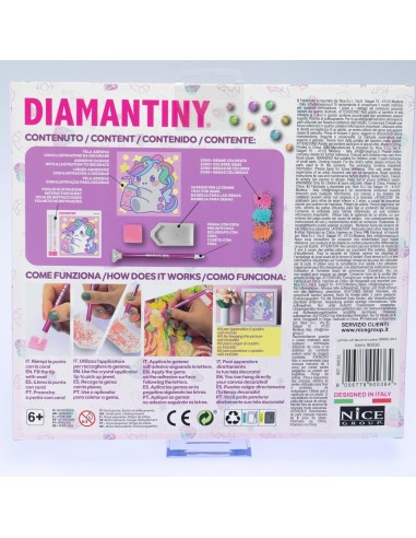 DIAMANTINY – Design Art Kawaii Unicorno su Tela 21x21 cm | shopincasa.it