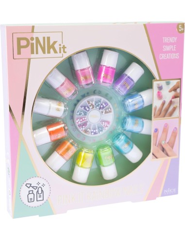 PINKIT Rainbow Nails – Set Nail Art Bambina con Smalti e Adesivi | shopincasa.it