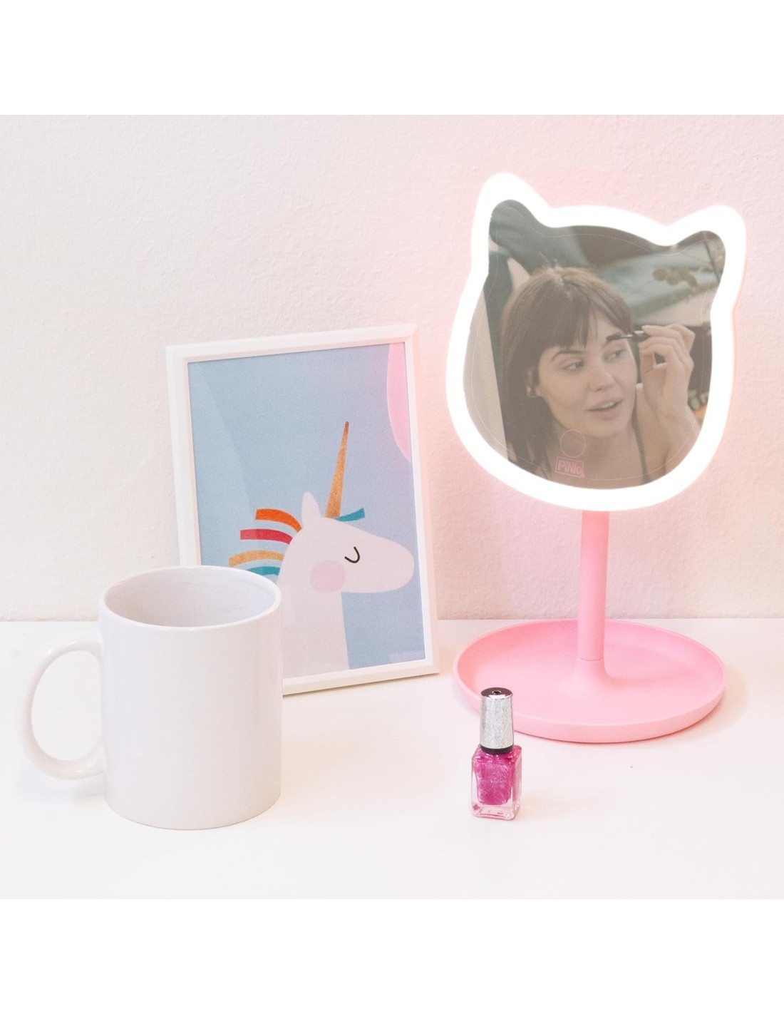 PINKIT Mirror – Specchio da Trucco LED a Forma di Gatto | shopincasa.it