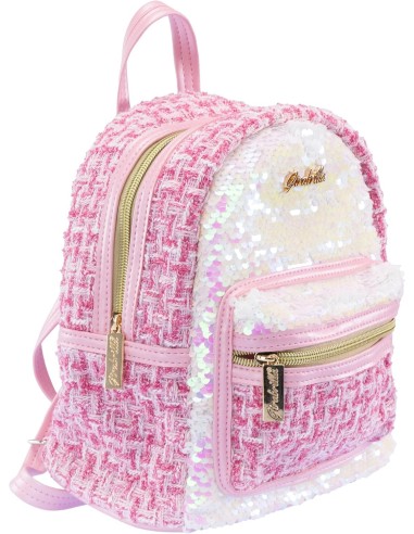 Girabrilla Tweed Zainetto Rosa – Zaino con Paillettes Reversibili | shopincasa.it