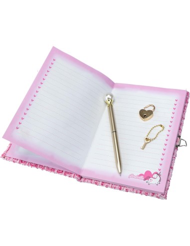 Girabrilla Tweed Diario Segreto Rosa – Quaderno con Cuore in Paillettes | shopincasa.it