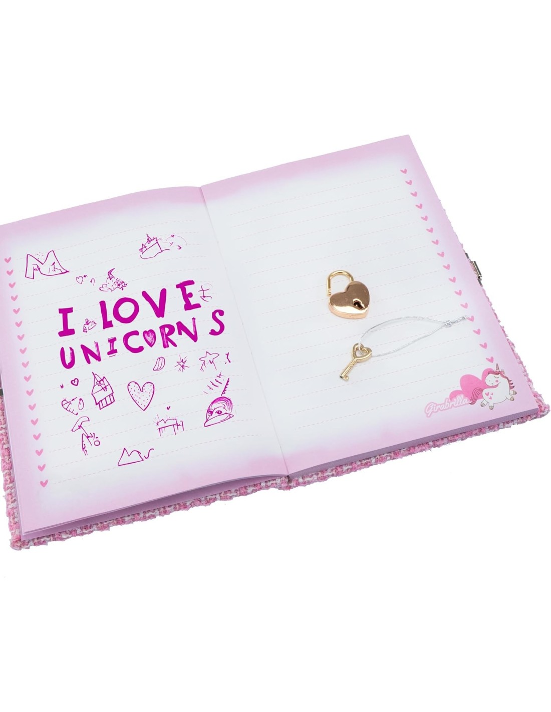 Girabrilla Tweed Diario Segreto Rosa – Quaderno con Cuore in Paillettes | shopincasa.it