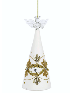 PENDENTE GARISH VETRO BIANCO 19CM CON ANGELO