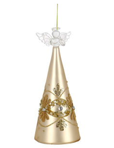 PENDENTE GARISH VETRO CHAMPAGNE 19CM CON ANGELO