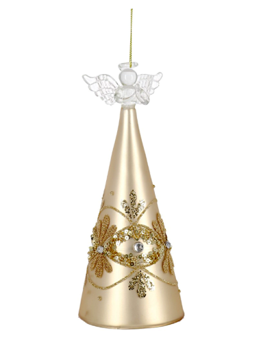 PENDENTE GARISH VETRO CHAMPAGNE 19CM CON ANGELO