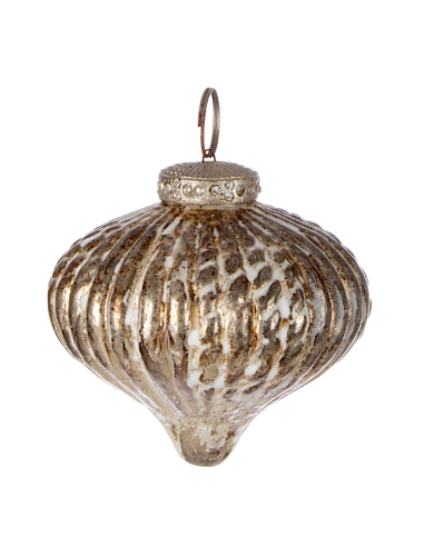 PENDENTE OLIWIA 8CM VETRO TROTTOLA ORO