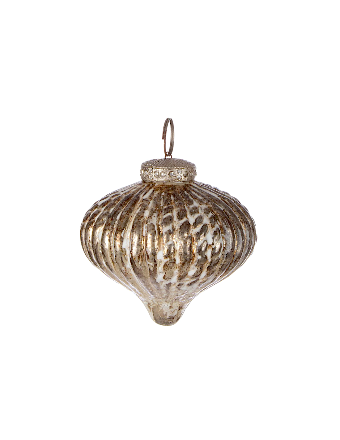 PENDENTE OLIWIA 8CM VETRO TROTTOLA ORO