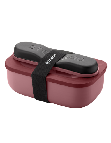 SET LUNCH BOX MAUVE CON POSATE DA VIAGGIO STORE GO GUZZINI