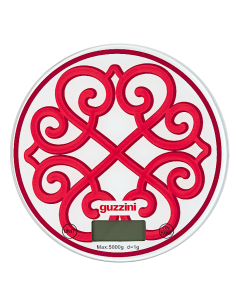 BILANCIA CUCINA BRIGHT RED TONDA VETRO HARMONIA GUZZINI