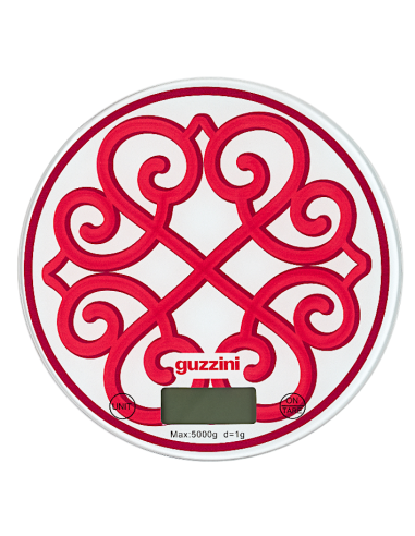 BILANCIA CUCINA BRIGHT RED TONDA VETRO HARMONIA GUZZINI