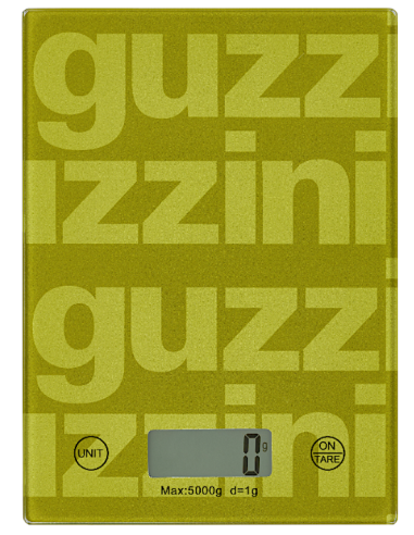 Guzzini Bilancia Digitale Label Verde in Vetro Temperato 5kg - Shopincasa.it