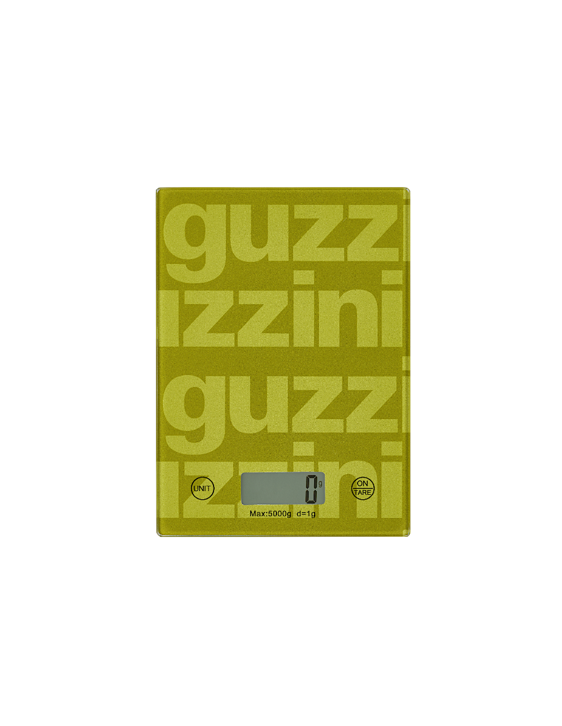 Guzzini Bilancia Digitale Label Verde in Vetro Temperato 5kg - Shopincasa.it