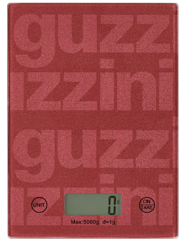 Guzzini Bilancia Digitale Label Malva 5kg in Vetro Temperato - Shopincasa.it