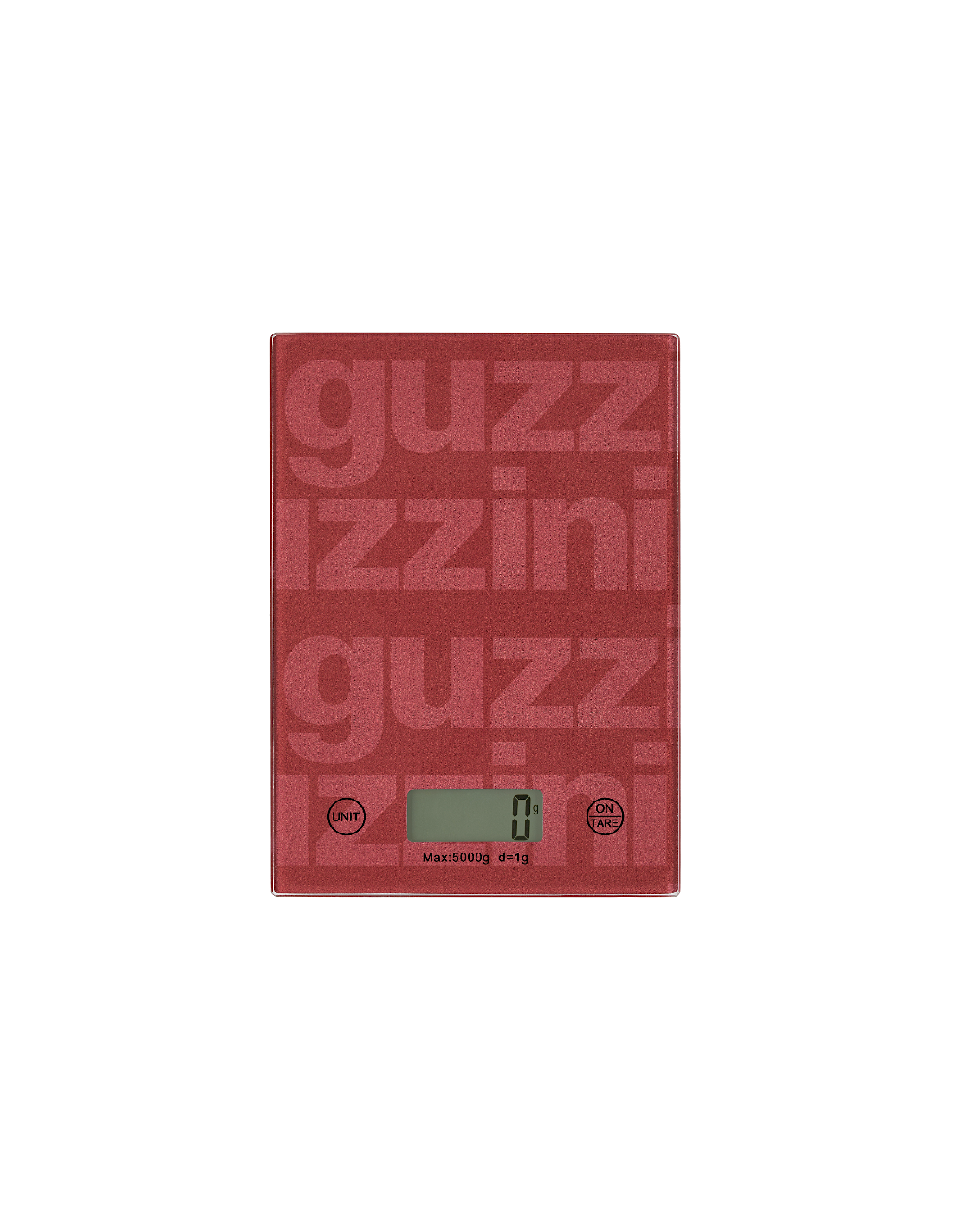 Guzzini Bilancia Digitale Label Malva 5kg in Vetro Temperato - Shopincasa.it